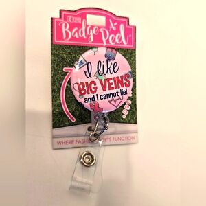 NWT Nurses, Phlebotomy Decorative Badge Reel, Gift Idea, Big Veins, ID Reel